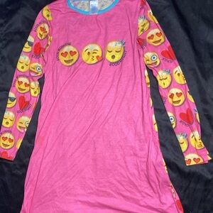 Emoji Print Pink Kids Pajamas